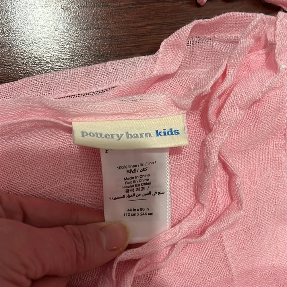 Set of 6 Pottery Barn kids Linen curtains 96 long
